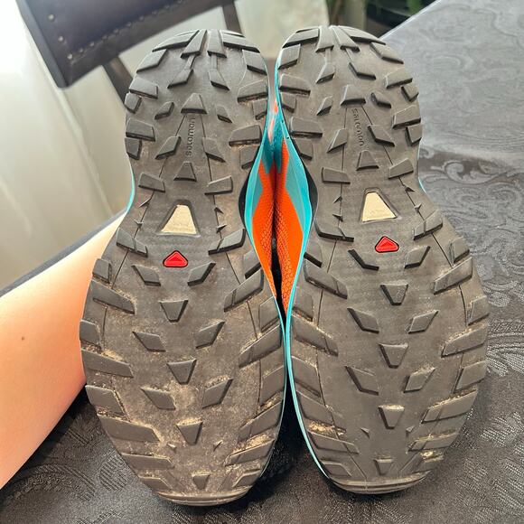 Salomon hiking shoes orange and teal size 8.5 men - Picture 10 of 12